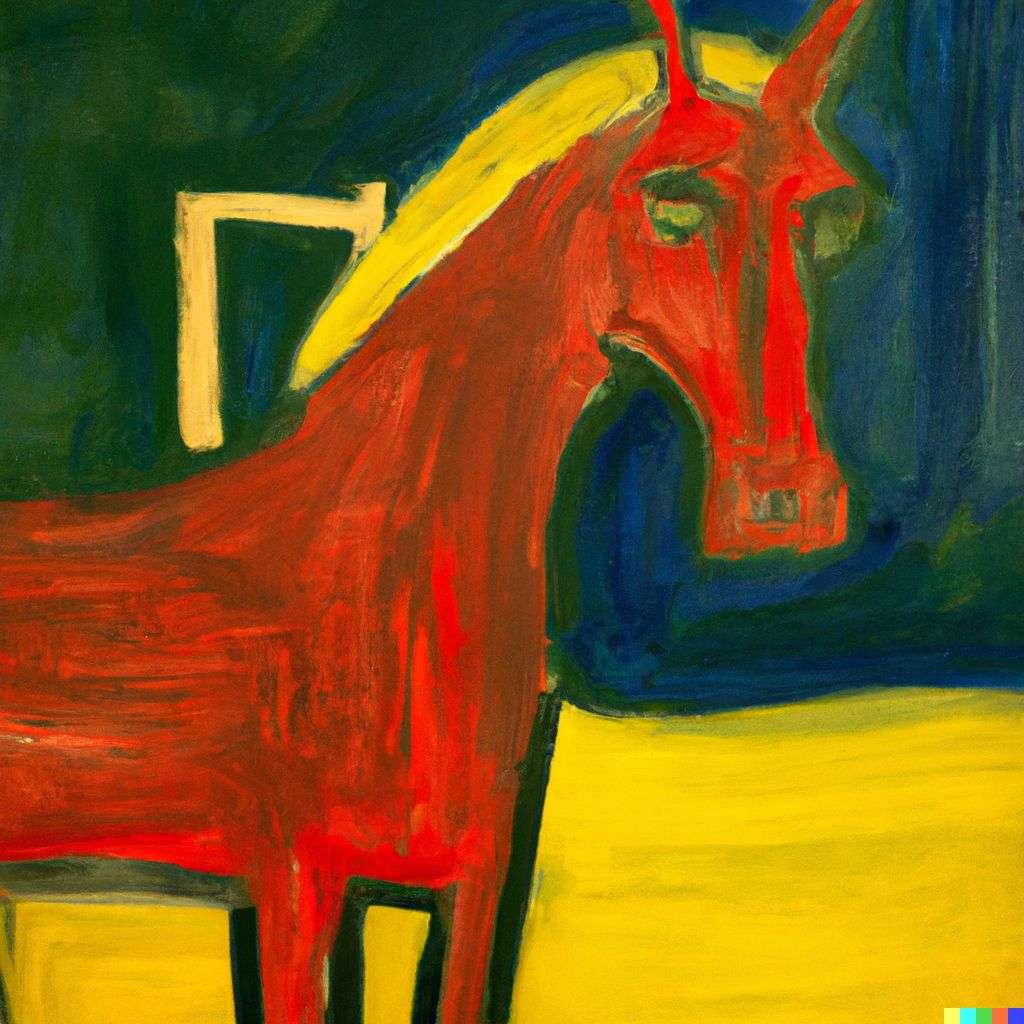 a horse, painting by Edvard Munch